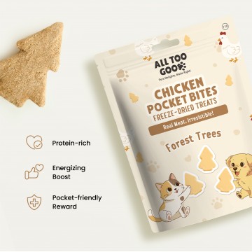 All Too Good Chicken Pocket Bites Freeze-Dried Treats Forest Trees 84g